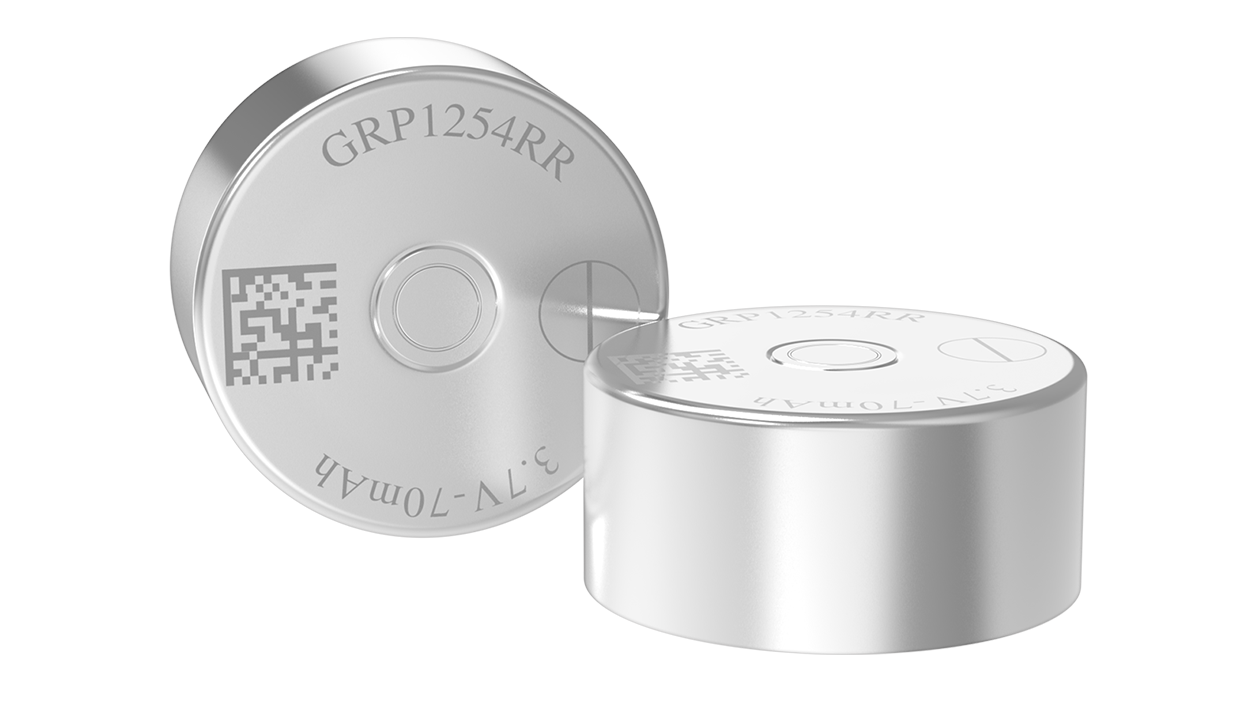 GRP1254RR 3.7V鋰離子紐扣電池